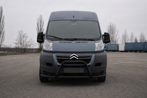 Peugeot Boxer 2006–2025 Priekšējais aizsargstienis ST019 Black (nerūsējošais tērauds) foto 1