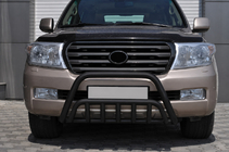 Toyota Land Cruiser 200 2007–2021 Priekšējais aizsargstienis WT002 Black (nerūsējošais tērauds) foto 1