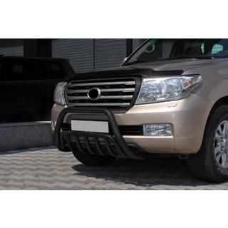 Priekšējais aizsargstienis WT002 Black (nerūsējošais tērauds) Toyota Land Cruiser 200 2007–2021 foto 3