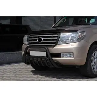 Priekšējais aizsargstienis WT002 Black (nerūsējošais tērauds) Toyota Land Cruiser 200 2007–2021 foto 3
