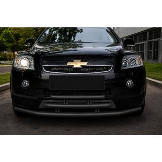 Priekšējais trīskāršais aizsargstienis Black (nerūsējošais tērauds) Chevrolet Captiva 2006–2019