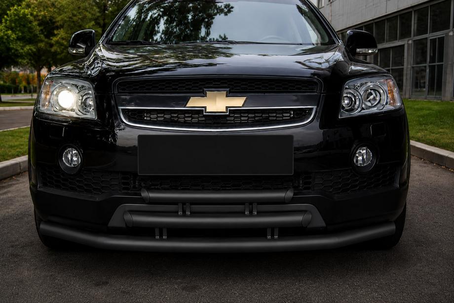 Chevrolet Captiva 2006–2019 Priekšējais trīskāršais aizsargstienis Black (nerūsējošais tērauds) Image