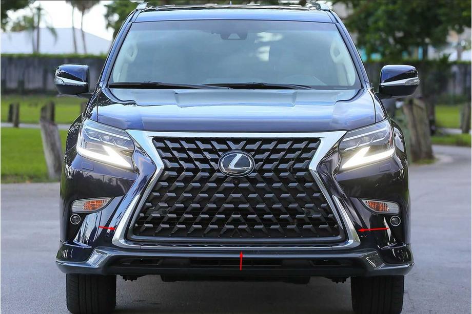 Lexus GX460 2009–2023 Priekšējā bufera hroma uzlika (2013-2023, 3 gab.) Image