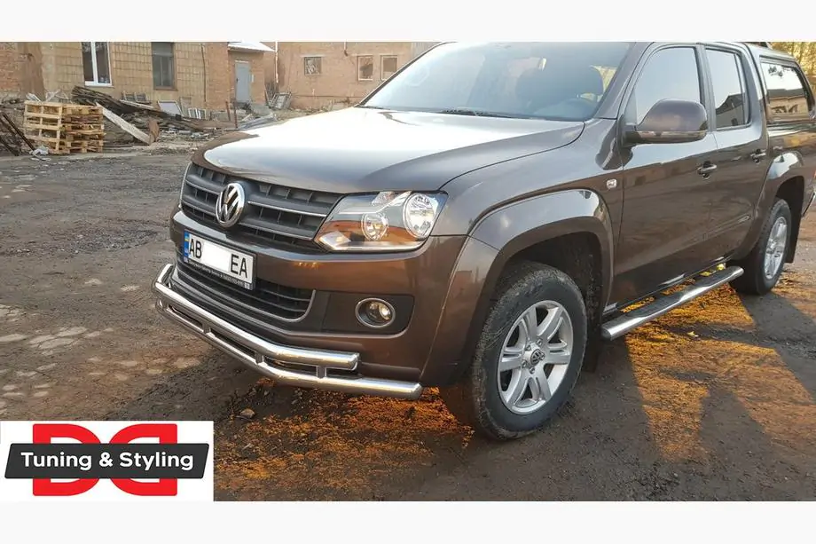 Volkswagen Amarok 2010–2022 Priekšējais aizsargstienis ST018-2 (nerūsējošais tērauds) Foto 5