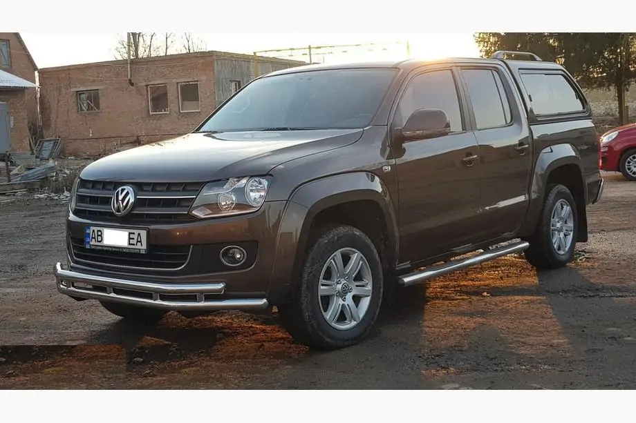 Volkswagen Amarok 2010–2022 Priekšējais aizsargstienis ST018-2 (nerūsējošais tērauds) Foto 8