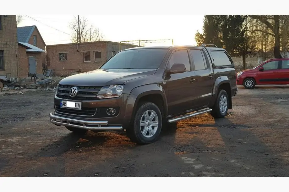 Volkswagen Amarok 2010–2022 Priekšējais aizsargstienis ST018-2 (nerūsējošais tērauds) Foto 9