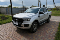 Ford Ranger 2011–2022 Melni OEM jumta reliņi (ABS plastmasa, uzstādīšana ar līmi) foto 1