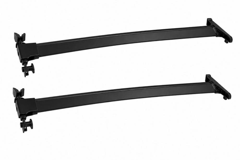 Toyota Land Cruiser 200 2007–2021 Jumta bagāžnieka šķērstieņi melni uz OEM reliņiem (alumīnijs) Foto 1