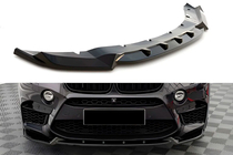 BMW X6 F16 2014–2019 Priekšējā bampera lūpas spoileris DPT V-2 (X6M F86, spīdīgi melns) foto 1