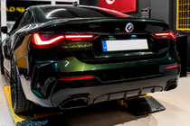 BMW 4. sērija G22/23/26 2020– Aizmugurējā bampera difuzors ar izpūtēja uzgaļiem (G22/G23 M-Sport) foto 1