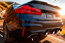BMW 5. sērija G30/G31 2017–2023 Aizmugurējā bampera difuzors CS-Style (M-Sport/M5 F90, ABS) foto 5