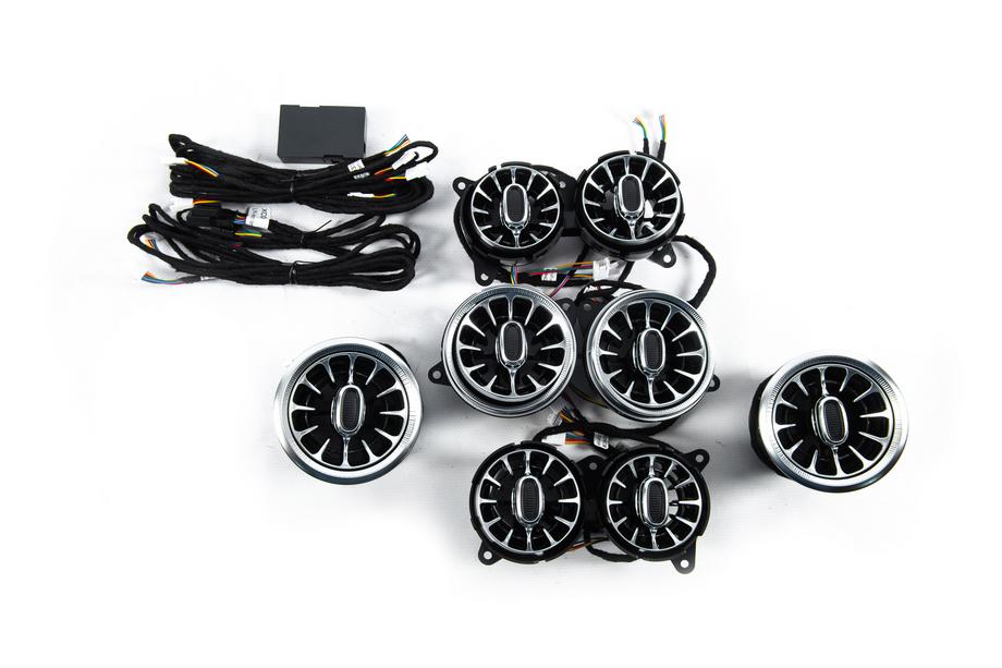 Mercedes S-class W222 2013–2022 LED ventilācijas deflektori (2018-2022, 64 krāsas) Foto 2