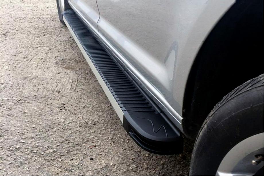 Volkswagen Caddy 2004–2010 Sānu sliekšņi MAYA (2 gab., alumīnija) Maxi riteņu bāze Image