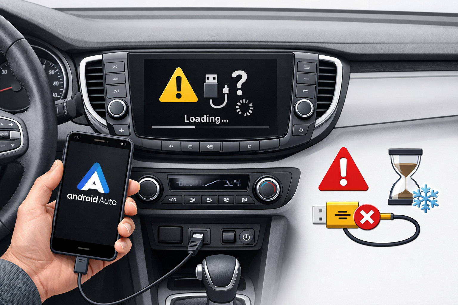 Kāpēc Android Auto nestrādā vai uzkaras?