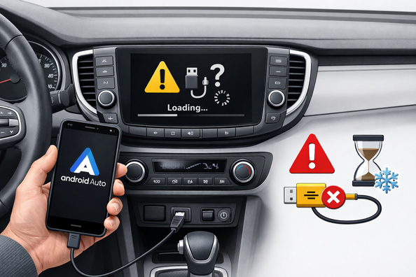 Kāpēc Android Auto nestrādā vai uzkaras?