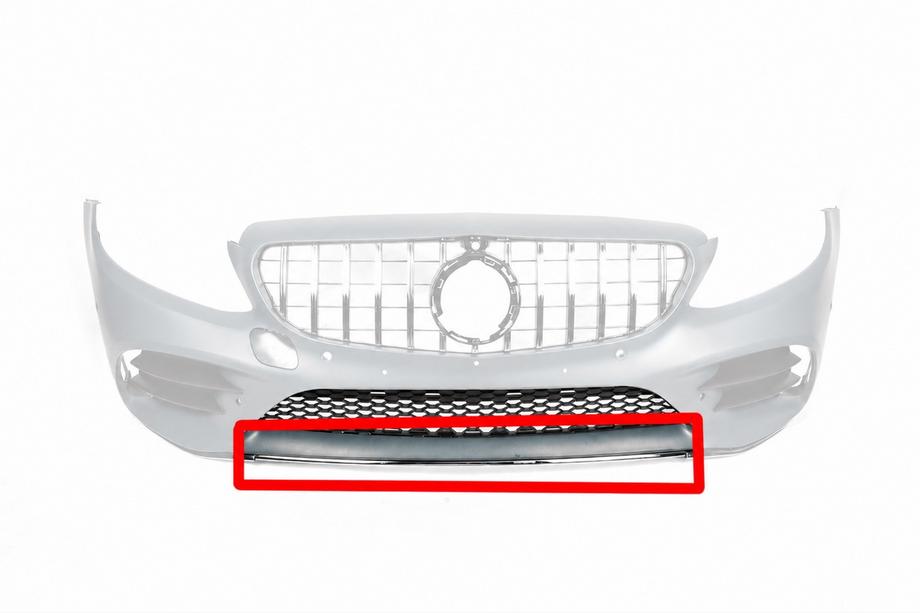 Mercedes C-class W205 2014–2021 Hroma līste bamperim (AMG Line 2018-2021) Image