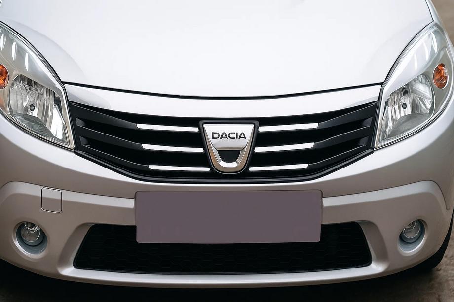 Dacia Sandero 2007–2013 Priekšējā režģa uzlika (nerūsējošais tērauds) Foto 1
