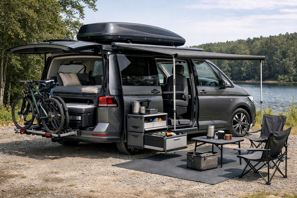Ko uzstādīt Volkswagen Caravelle T7 ģimenes braucieniem un salona pārveidei