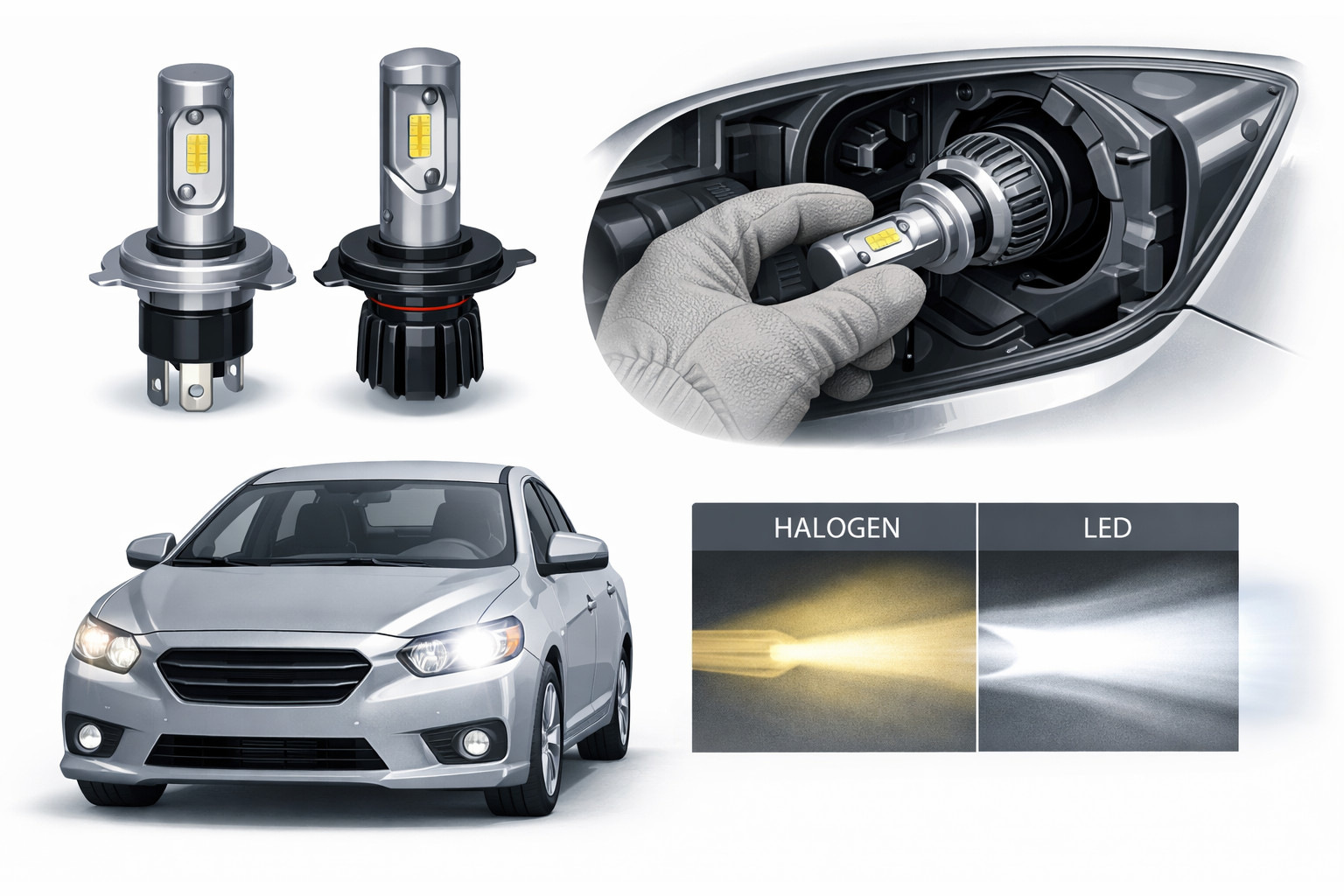 Kā izvēlēties LED spuldzes auto: pēc cokola un spilgtuma