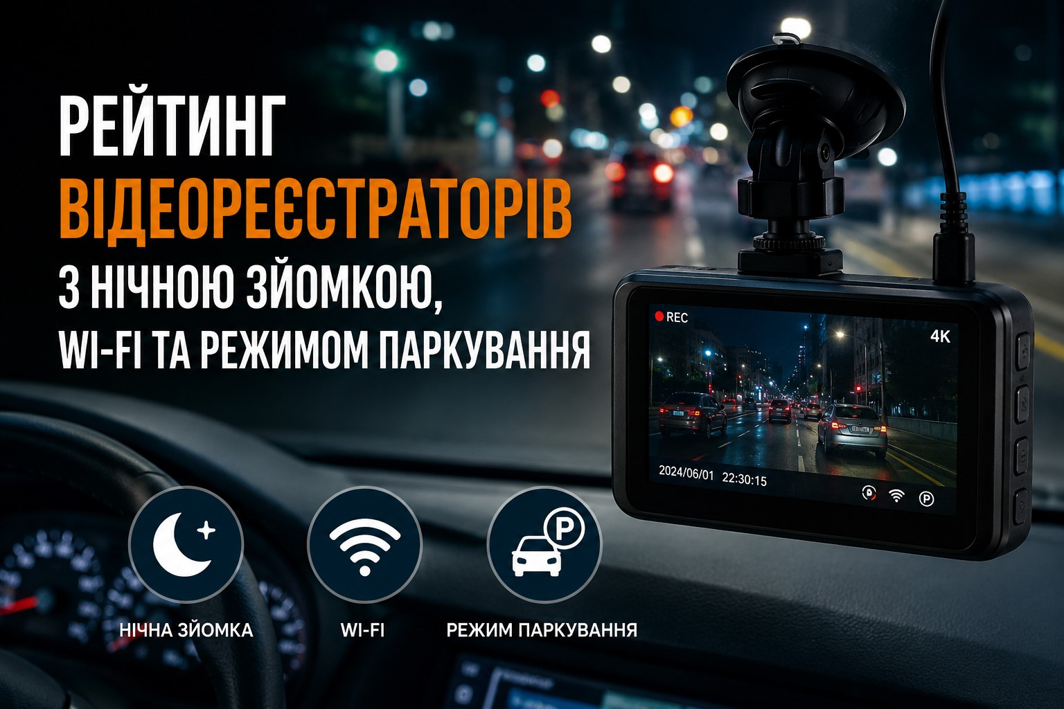 Video reģistratoru tops: nakts ieraksts, Wi‑Fi un stāvvietas režīms
