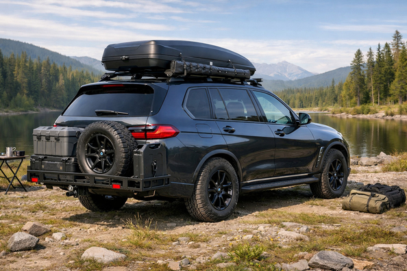 Ko likt BMW X7 G07 izbraucieniem dabā un jumta kravai