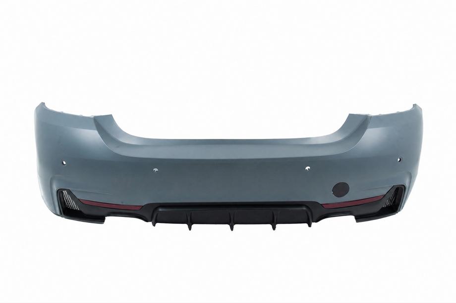 BMW 4 sērija F32/F33/F36 2012–2020 Aizmugurējais bamperis ar difuzoru divpusējam dubultajam izplūdes sistēmas izvadei M-Sport Foto 1