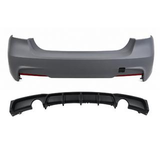 Aizmugurējais bamperis ar difuzoru vienkāršai izplūdei abās pusēs M-Sport (F30) BMW 3. sērija F30/F31 2012–2019