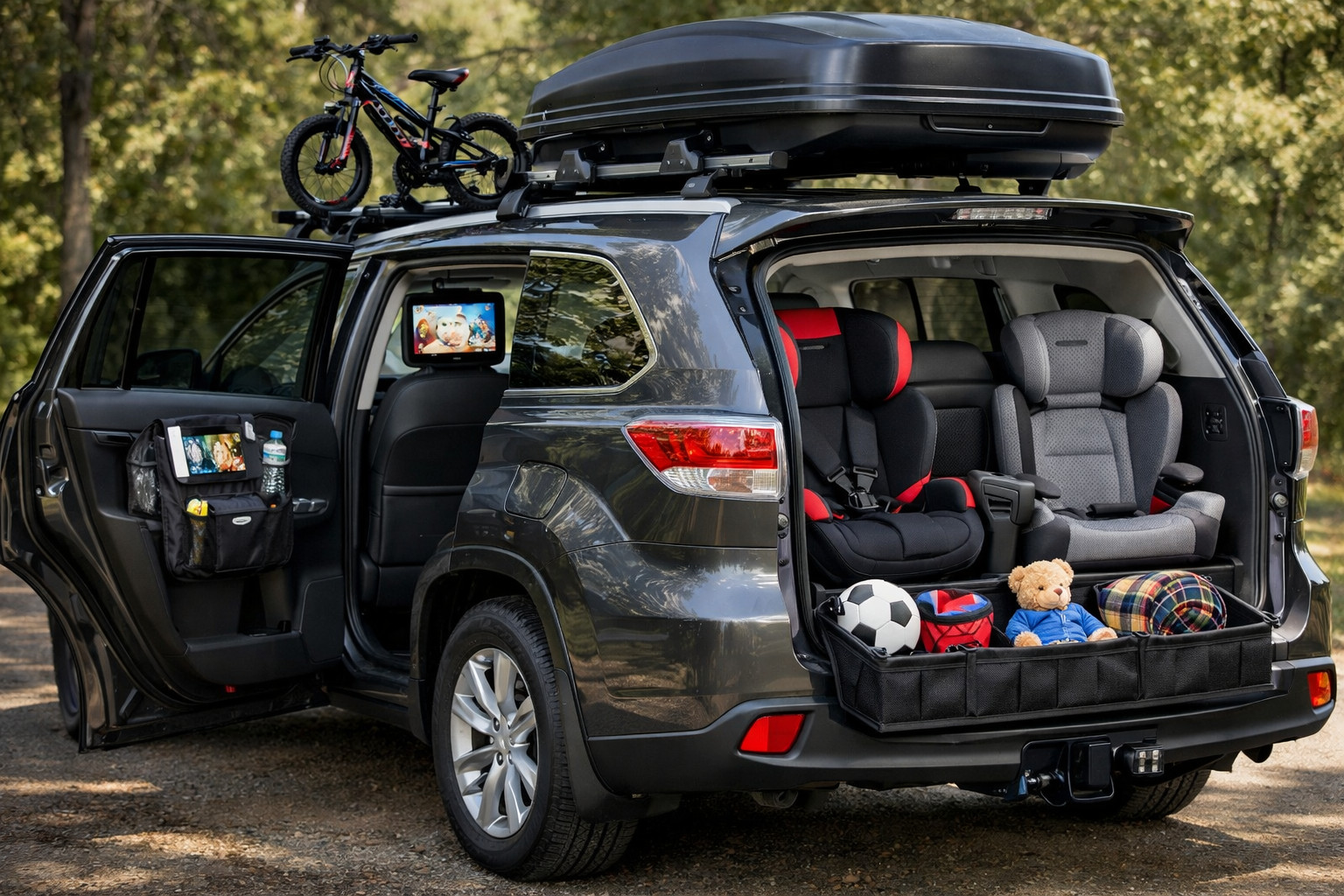 Toyota Highlander 2013-2019 sākuma uzlabojums: bērniem, bagāžai un 3. rindai