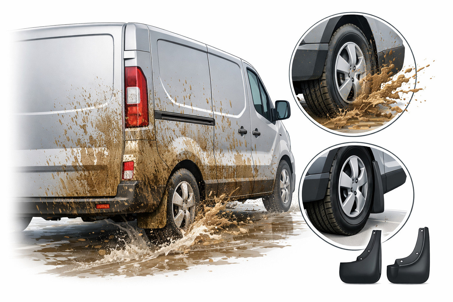 Kāpēc Renault Trafic pēc lietus ir pilns ar dubļiem un kādus dubļusargus izvēlēties