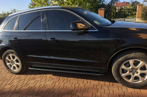 Audi Q5 2008–2017 Sānu sliekšņi Premium Black (2 gab., nerūsējošais tērauds) Ø60 mm foto 2