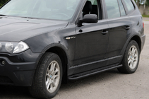BMW X3 E83 2003–2010 Sānu sliekšņi KB001 Black (nerūsējošais tērauds) foto 1