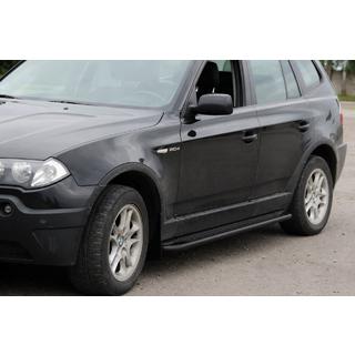 Sānu sliekšņi KB001 Black (nerūsējošais tērauds) BMW X3 E83 2003–2010 foto 1