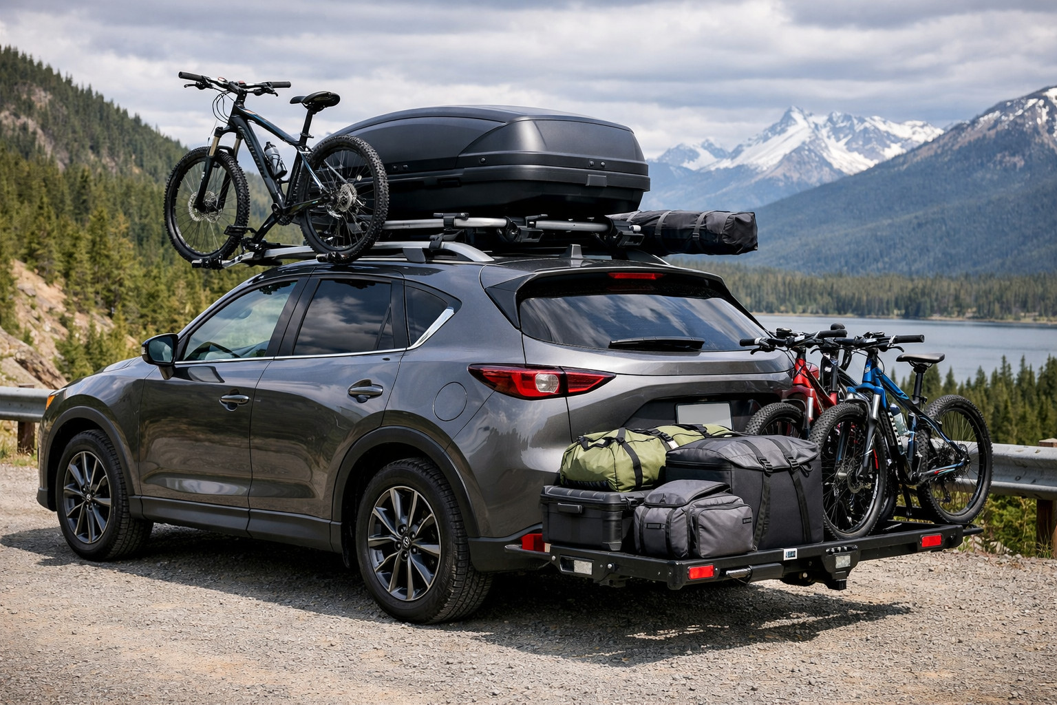 Ko uzstādīt Mazda CX-5 2017+ ceļojumiem un bagāžai uz jumta
