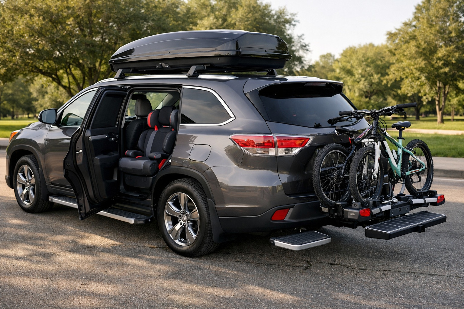 Toyota Highlander 2013-2019 uzlabojumu pakete ģimenei un ērtai iekāpšanai