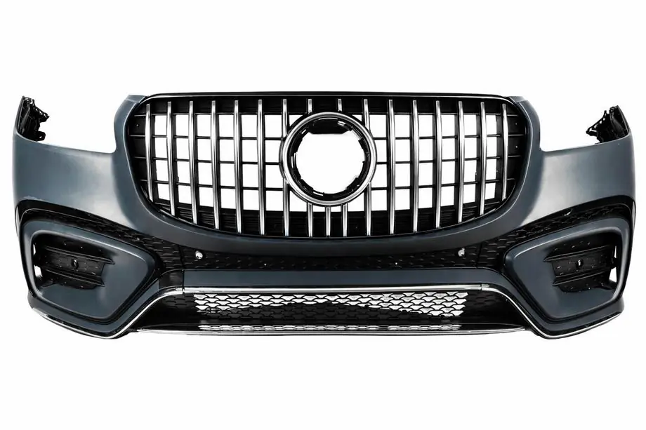 Mercedes GLS X167 2019– Priekšējais bamperis GLS450 komplektā ar GT Panamericana režģi (2025-Design) Foto 1