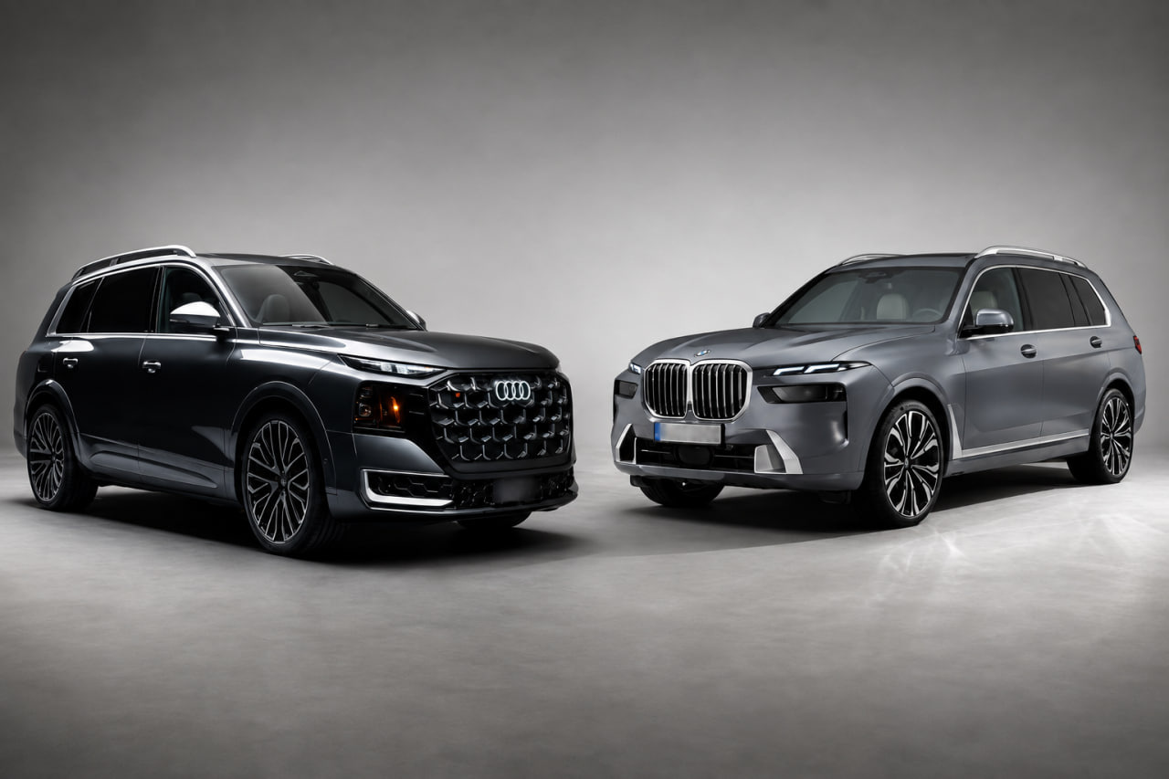 Jaunais Audi Q9 2027 pret BMW X7 G07 Facelift: kurš flagmaņa SUV ir labāks