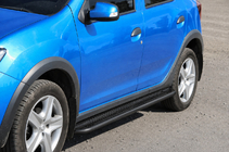 Dacia Sandero 2013–2020 Sānu pakāpieni KB001 (nerūsējošais tērauds) Black foto 2