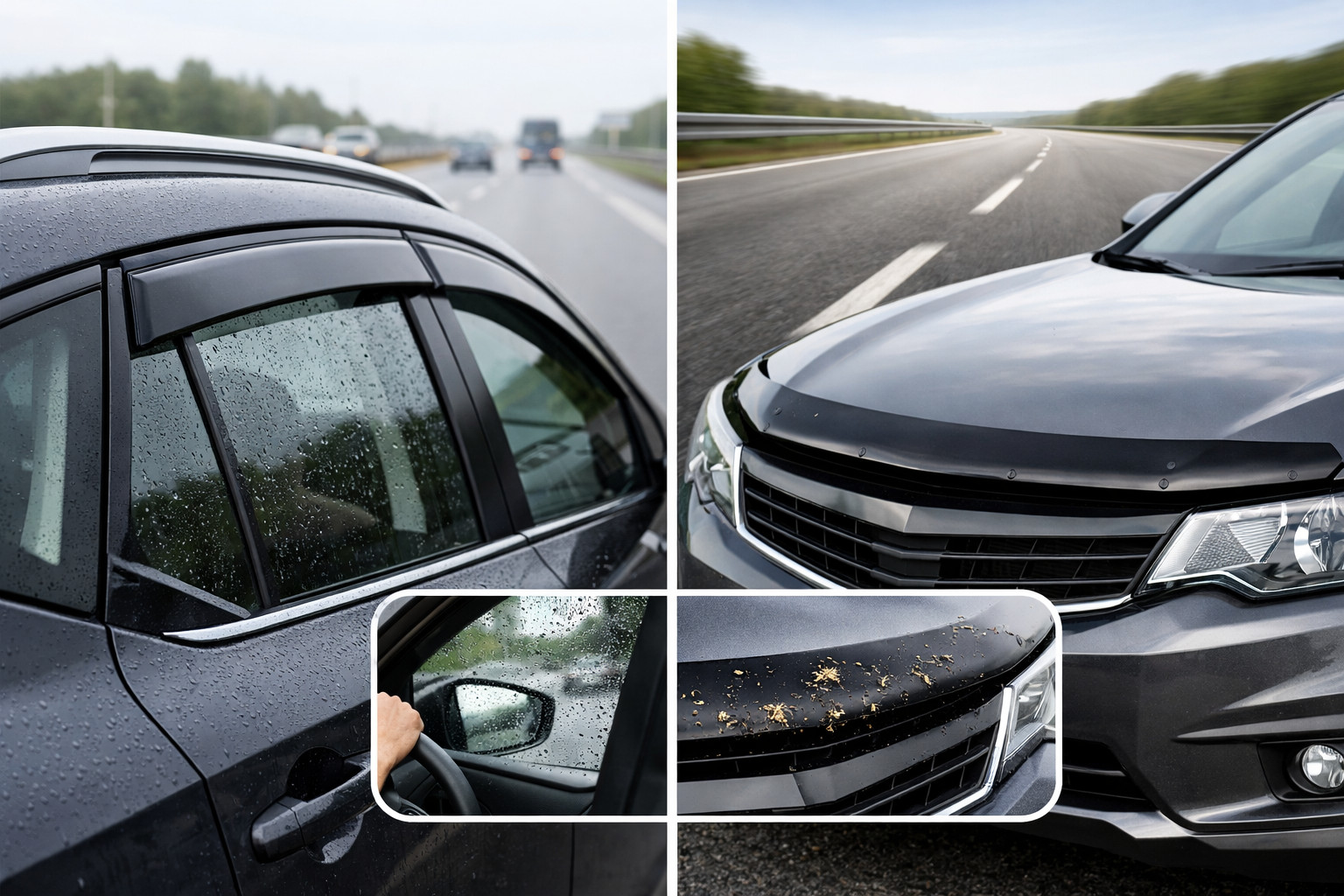 Logu deflektori vai motora pārsega deflektors: kas noderīgāks pilsētā un uz šosejas