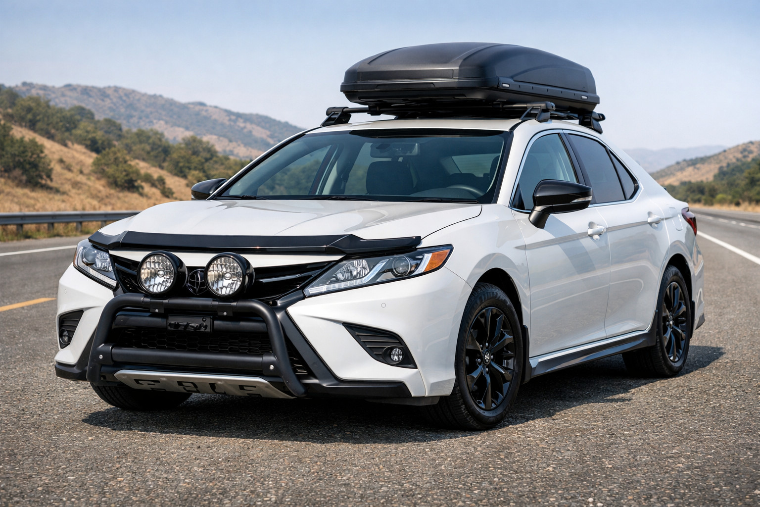 Ko uzstādīt Toyota Camry 2017–2023 šosejai un priekšdaļas aizsardzībai