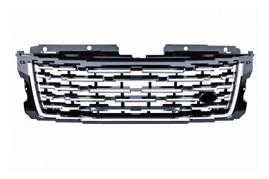 Range Rover IV L405 2013–2021 Melns radiatora režģis ar sudraba līstēm (facelift 2018→2023) Image
