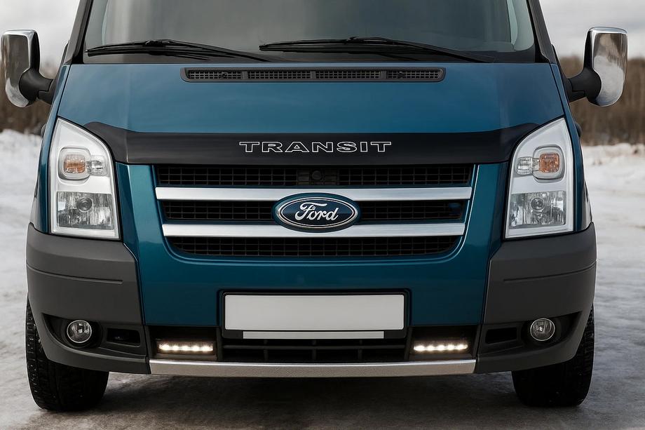Ford Transit 2000–2014 Radiatora režģa uzlikas (2 gab., nerūsējošais tērauds) OmsaLine – itāļu nerūsējošais tērauds Image