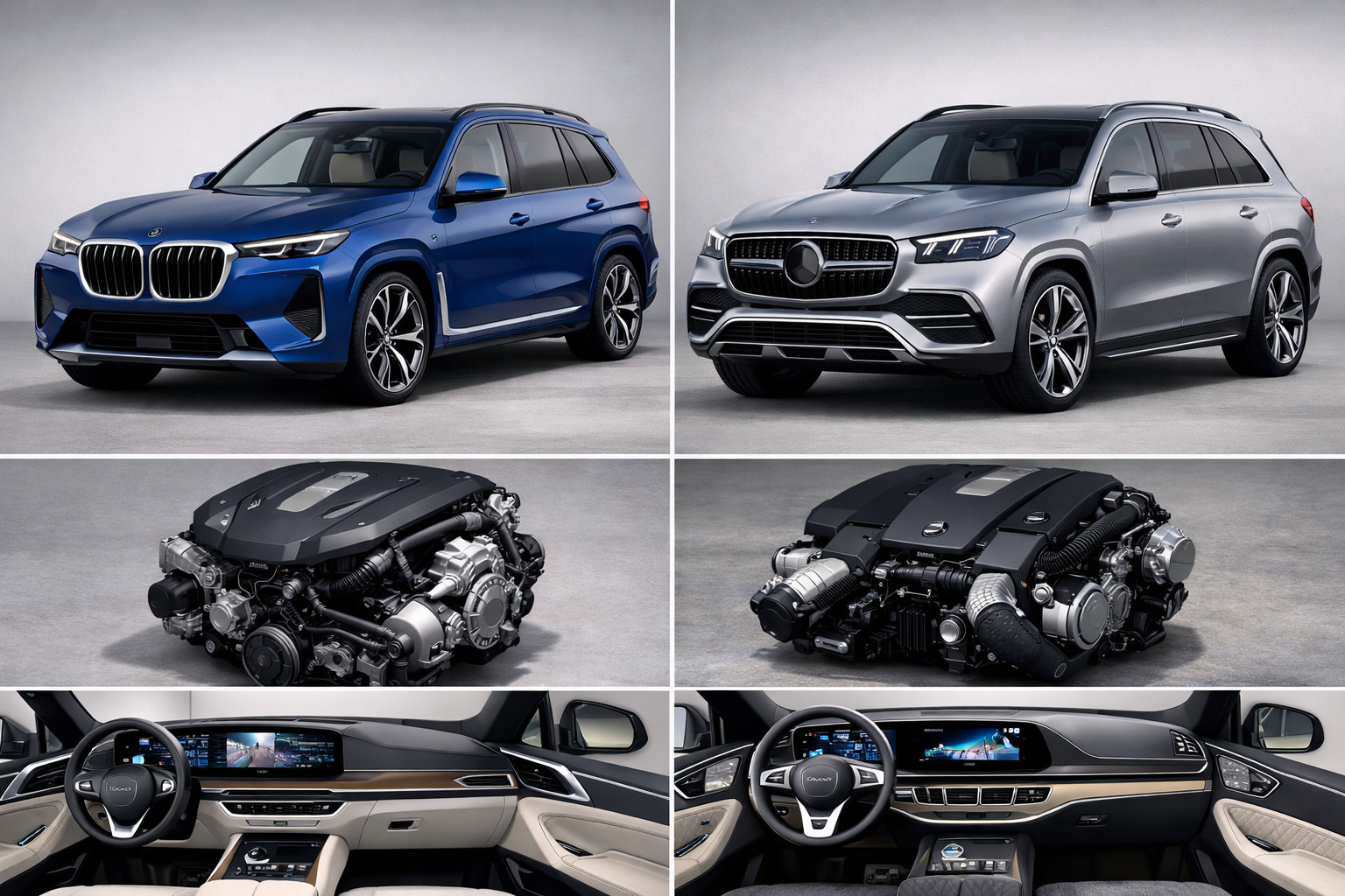 BMW X7 2027 vs Mercedes-Benz GLS 2027: cena, dzinēji, salons un kas ir labāks
