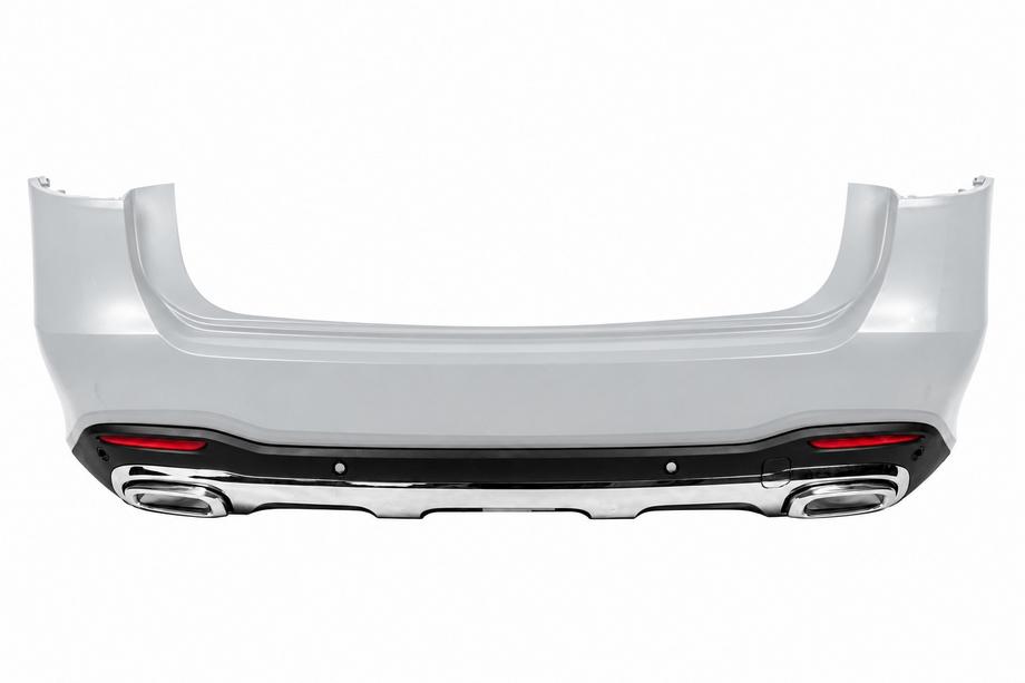 Mercedes GLS X167 2019– Aizmugurējais difuzors GLS450 2025-Design (ar hromētiem izplūdes uzgaļiem) Image