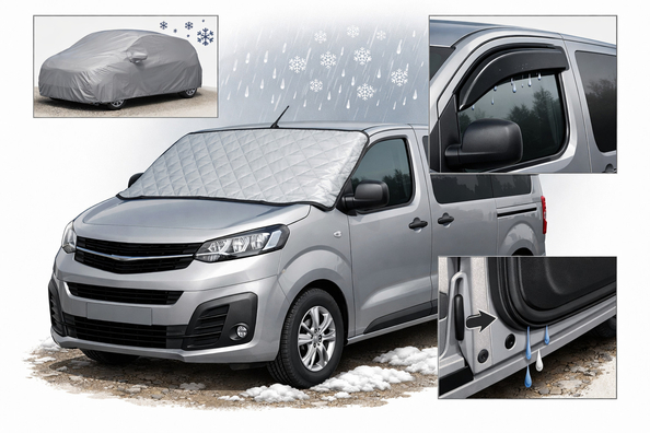 Kā pasargāt Opel Vivaro 2019+ no putekļiem, sniega un nokrišņiem āra stāvvietā Foto 1