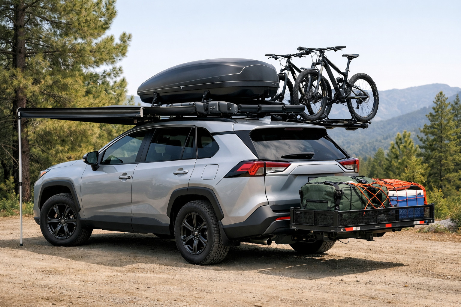 Ko uzstādīt Toyota RAV4 2019+ atvaļinājumam un jumta kravai