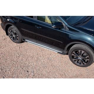 Sānu sliekšņi OEM V4 Silver (2016-2018, 2 gab., alumīnijs) Toyota Rav 4 2013–2018 foto 1