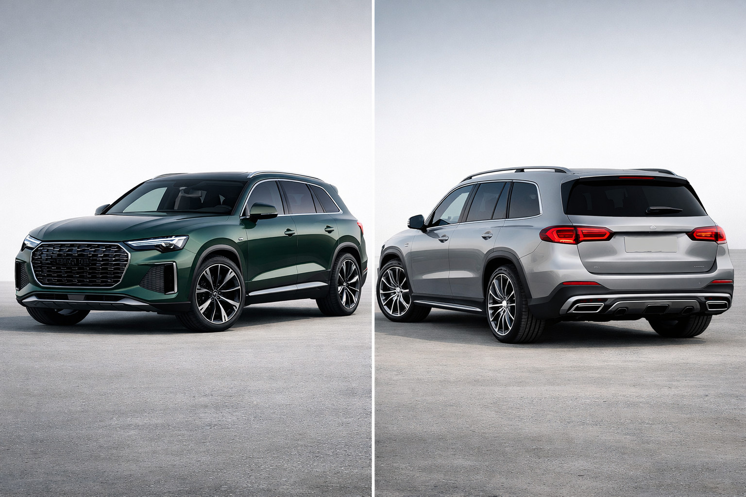 Audi Q9 2027 vs Mercedes-Benz GLS 2027: cena, dzinēji, parametri un kurš ir labāks