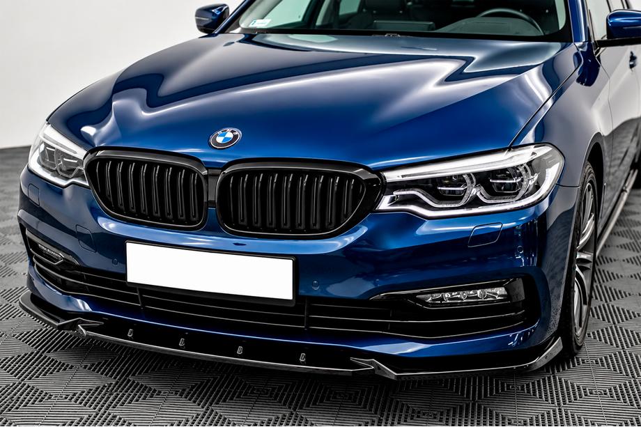 BMW 5. sērija G30/G31 2017–2023 Priekšējā bampera lūpa DPT (priekš Base 2017-2020, spīdīgi melna, iesmidzināšanas liešana) Foto 1