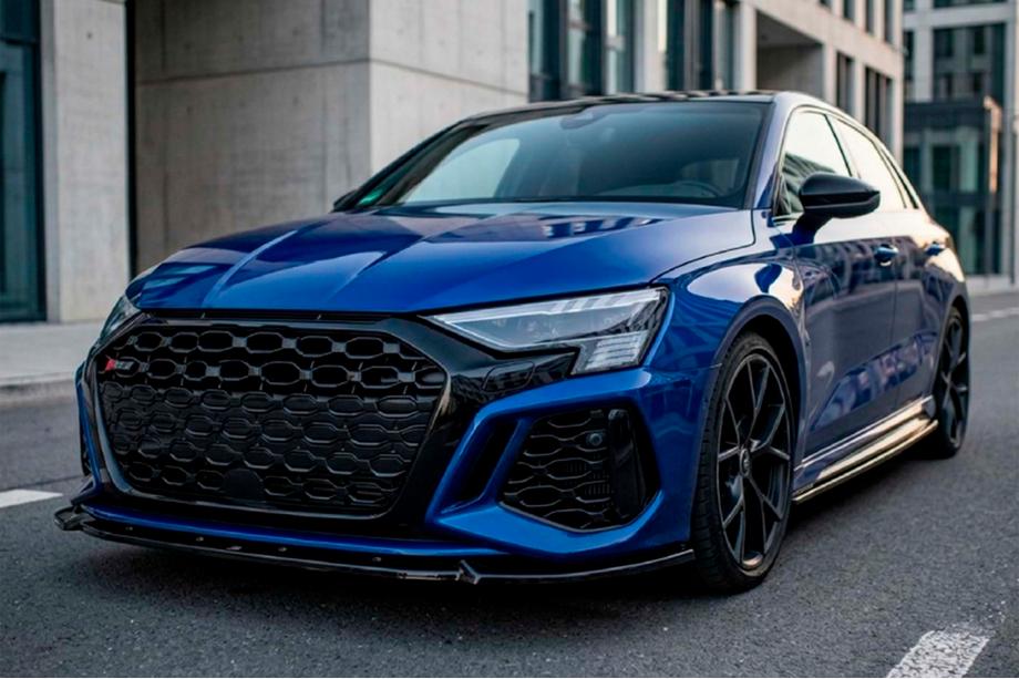 Audi A3 2020– Priekšējā bampera lūpa (lip spoileris) Lip DPT V2 (RS3, 2020-2024, melns spīdīgs) Image
