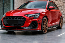 Audi A3 2020– Priekšējā bampera lūpa Lip DPT V1 (RS3, 2024+, melna spīdīga) foto 1